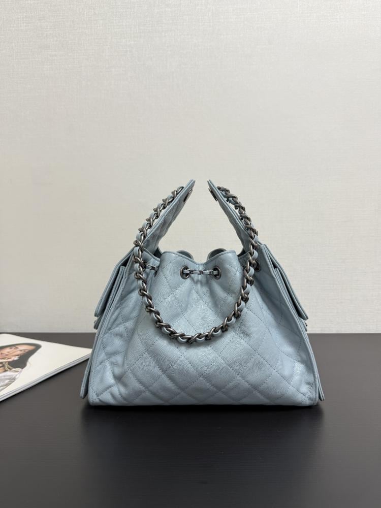 Chanel Quilted Drawstring Tote Bag