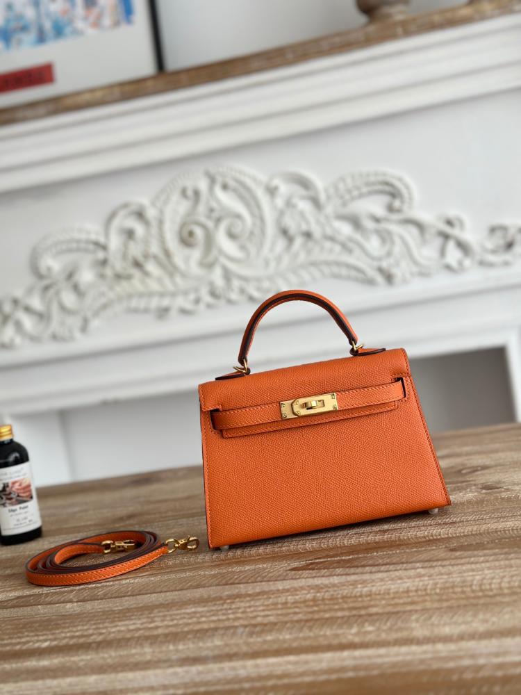 Hermes Mini Kelly II Bag 19cm - Orange / Gold Hardware