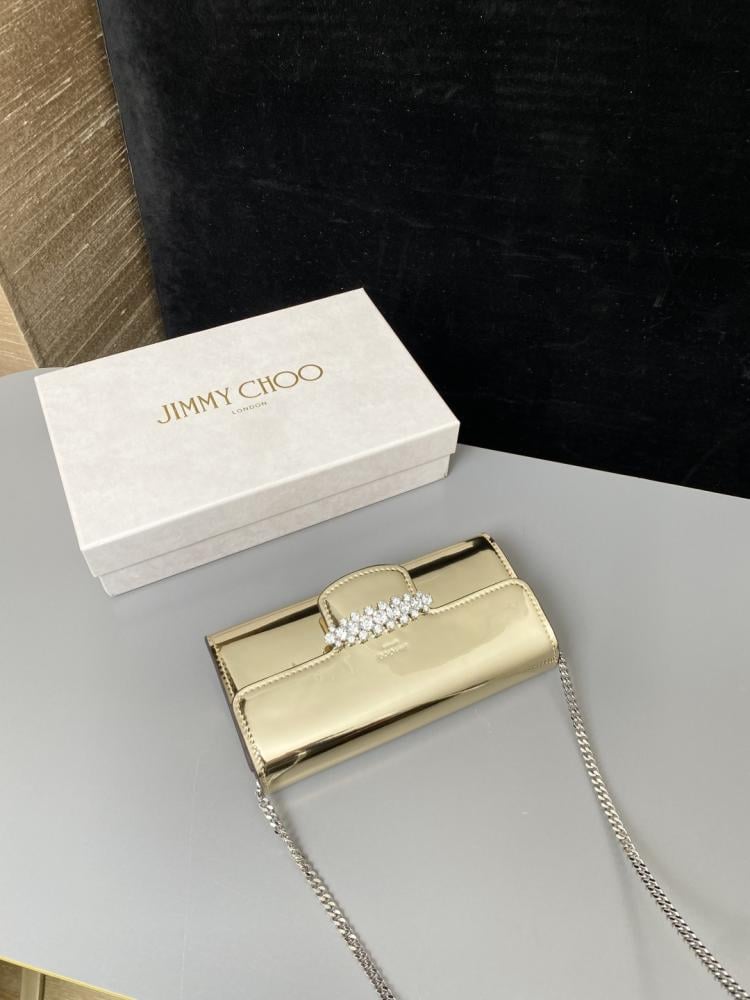 Jimmy Choo Crystal Embellished Clutch Wallet on Chain
