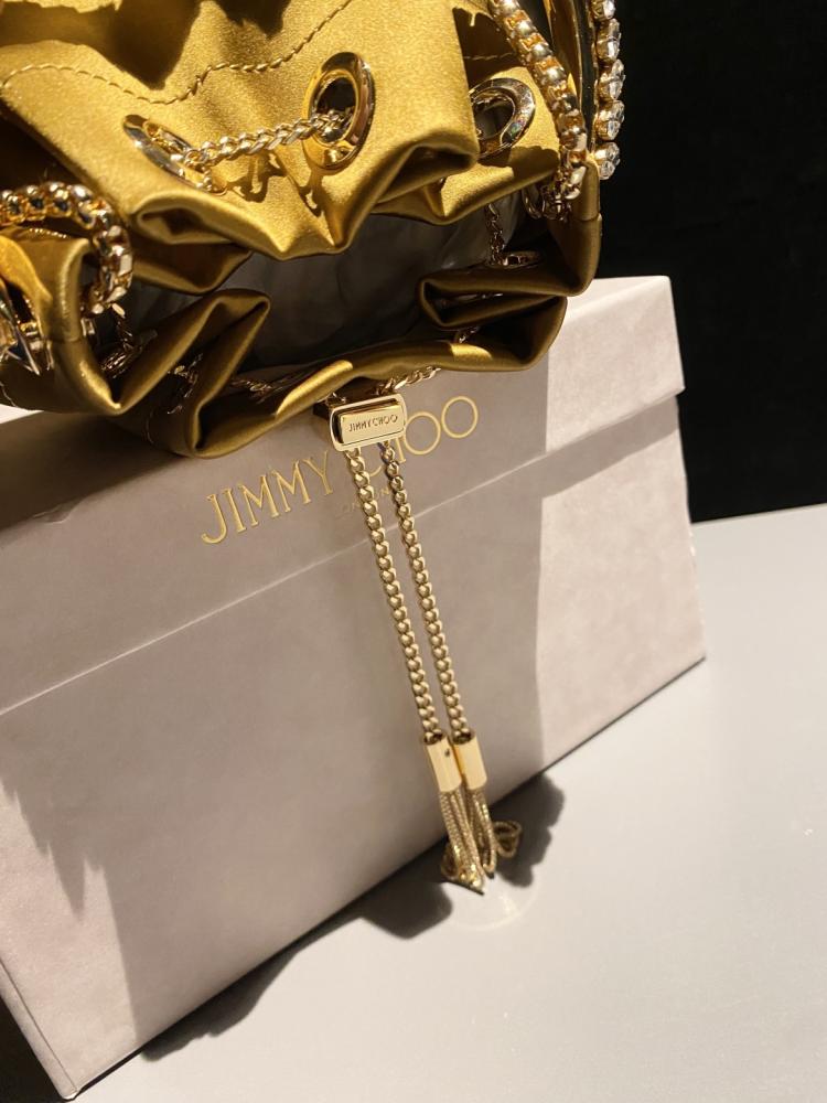 Jimmy Choo Bon Bon Satin & Crystal Embellished Bucket Bag Collection