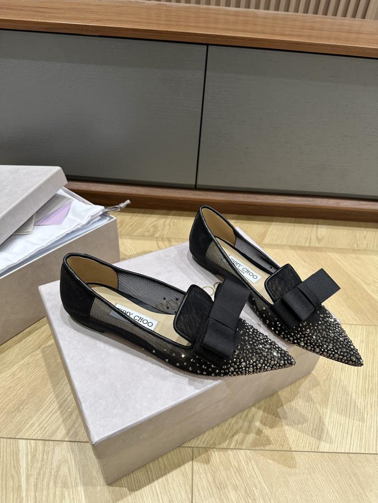 Jimmy Choo Embellished Pointed-Toe Flats 35-41