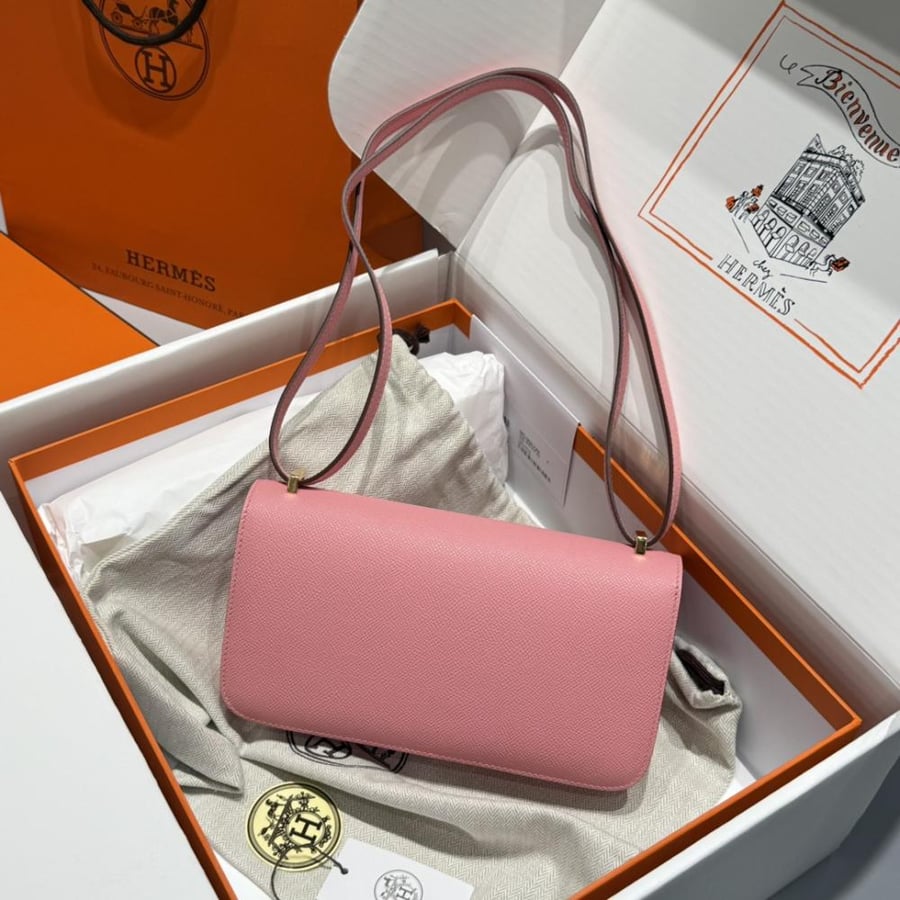 Hermes Constance Elan Bag 24cm - Rose Pink / Gold Hardware