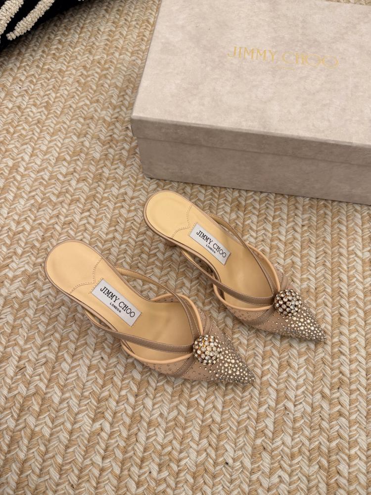 Jimmy Choo Crystal Sphere Mesh Mules 35-41