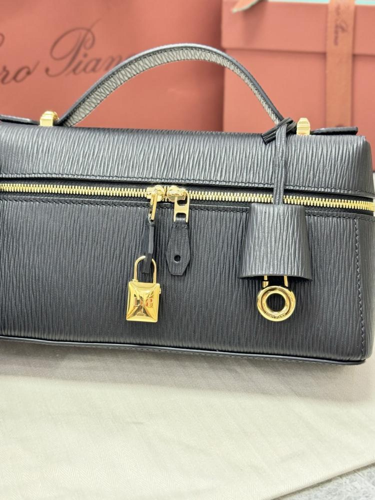 Loro Piana Smooth Leather Elongated Top Handle Bag