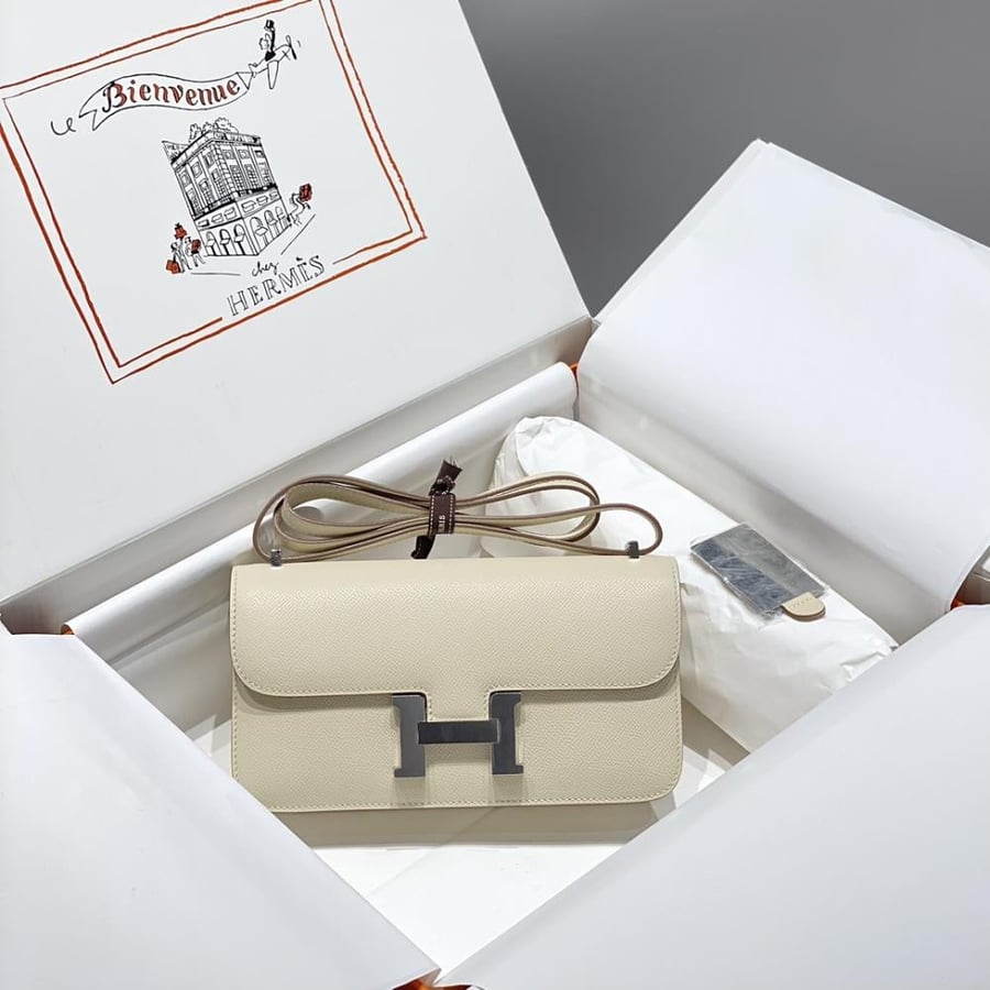 Hermes Constance Elan Bag 24cm - Ecru / Silver Hardware