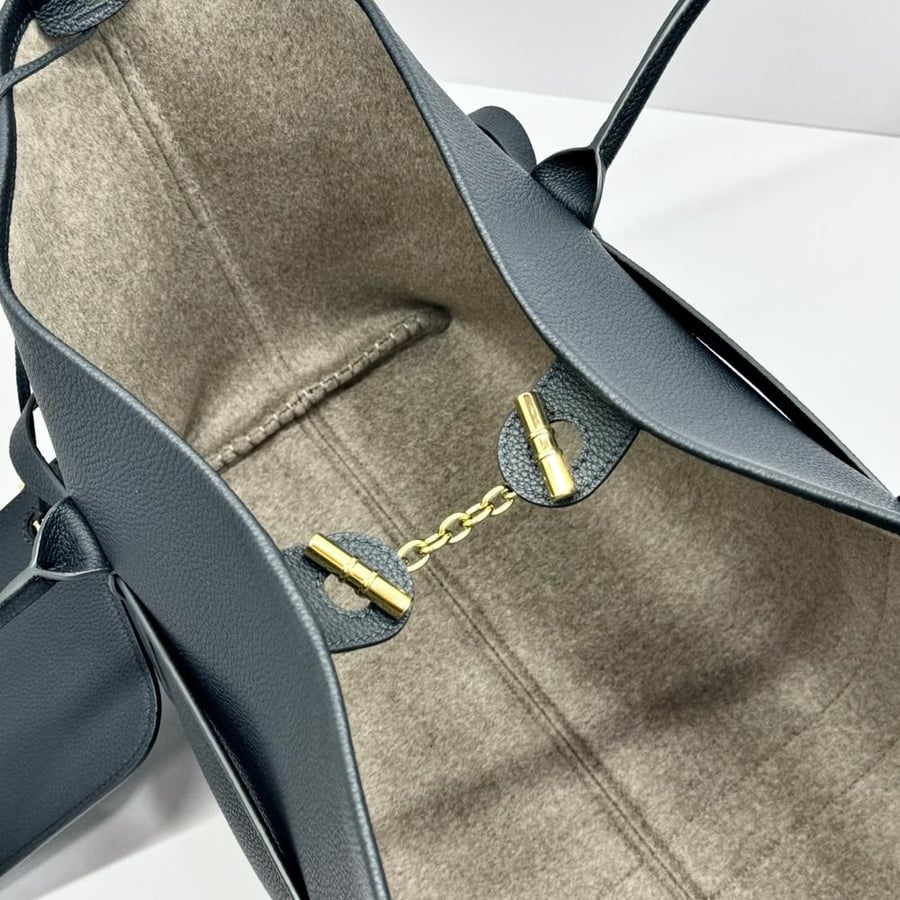 Loro Piana Large Grained Leather Tote Bag