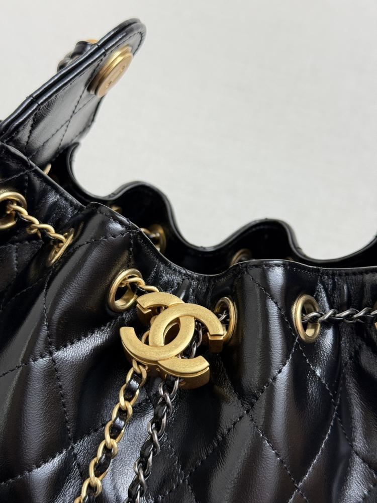 Chanel Quilted Drawstring Tote Bag