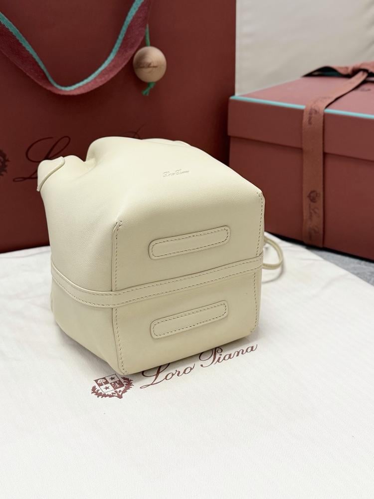 Loro Piana Bale Softy Drawstring Bucket Bag