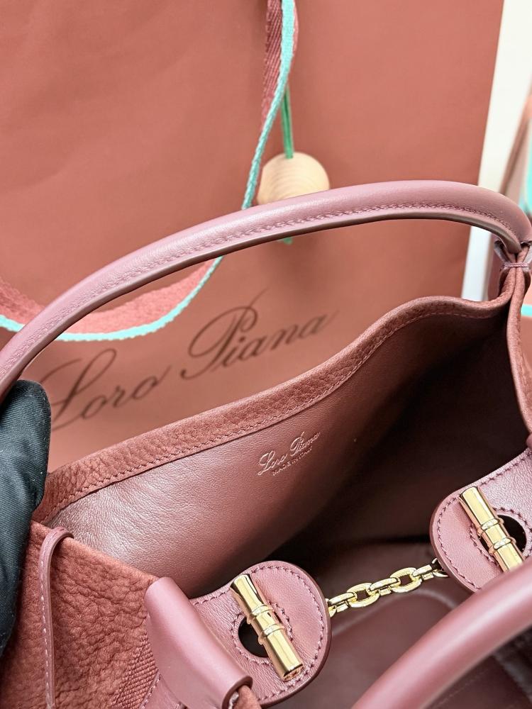 Loro Piana Large Bale Bag in Textured Leather