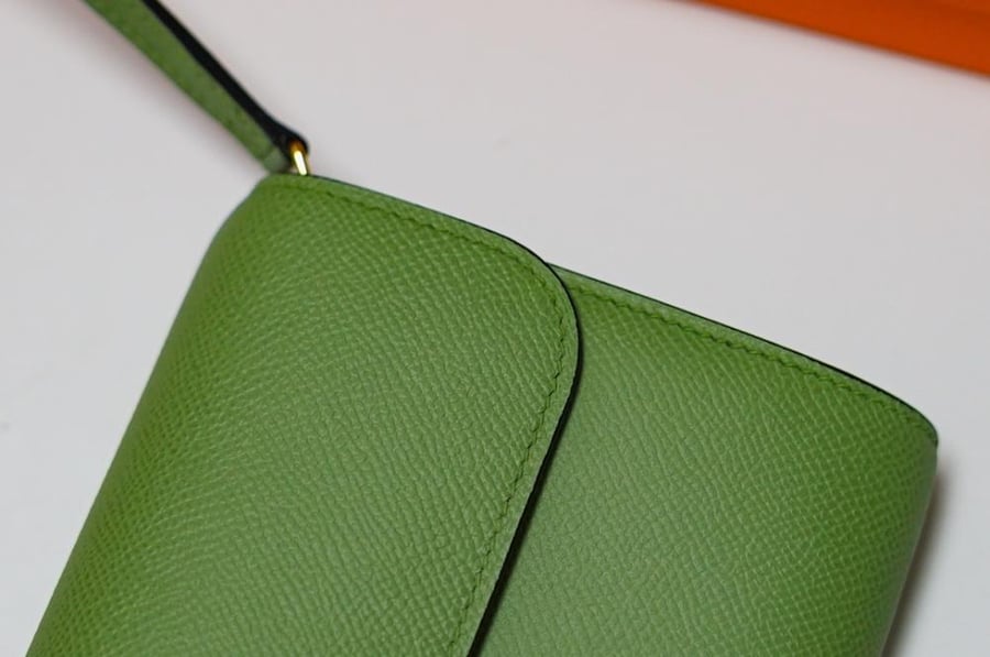 Hermes Constance To Go Wallet Bag 20cm - Olive Green / Gold Hardware