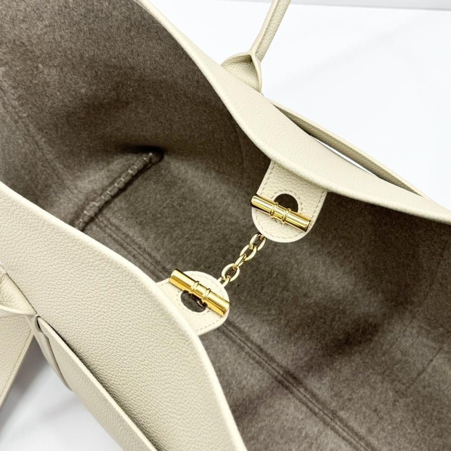 Loro Piana Large Grained Leather Tote Bag