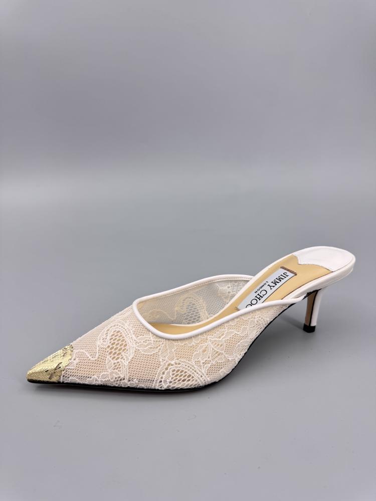Jimmy Choo Lace Cap-Toe Mules 35-41