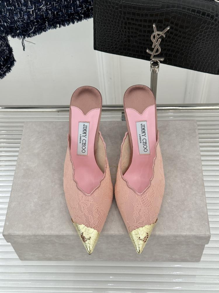 Jimmy Choo Lace Cap-Toe Mules 35-41