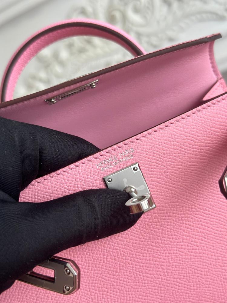 Hermes Mini Kelly II Bag 19cm - Pink / Silver Hardware