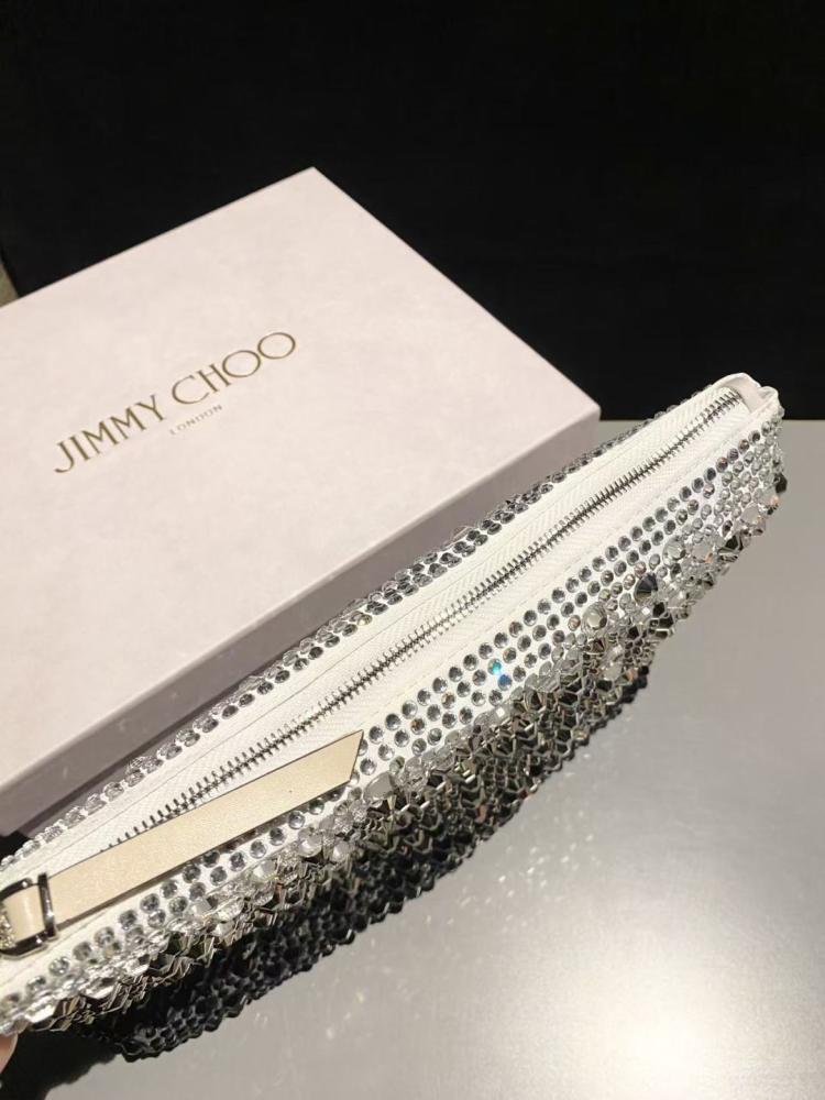 Jimmy Choo Crystal Embellished Pouch Bag