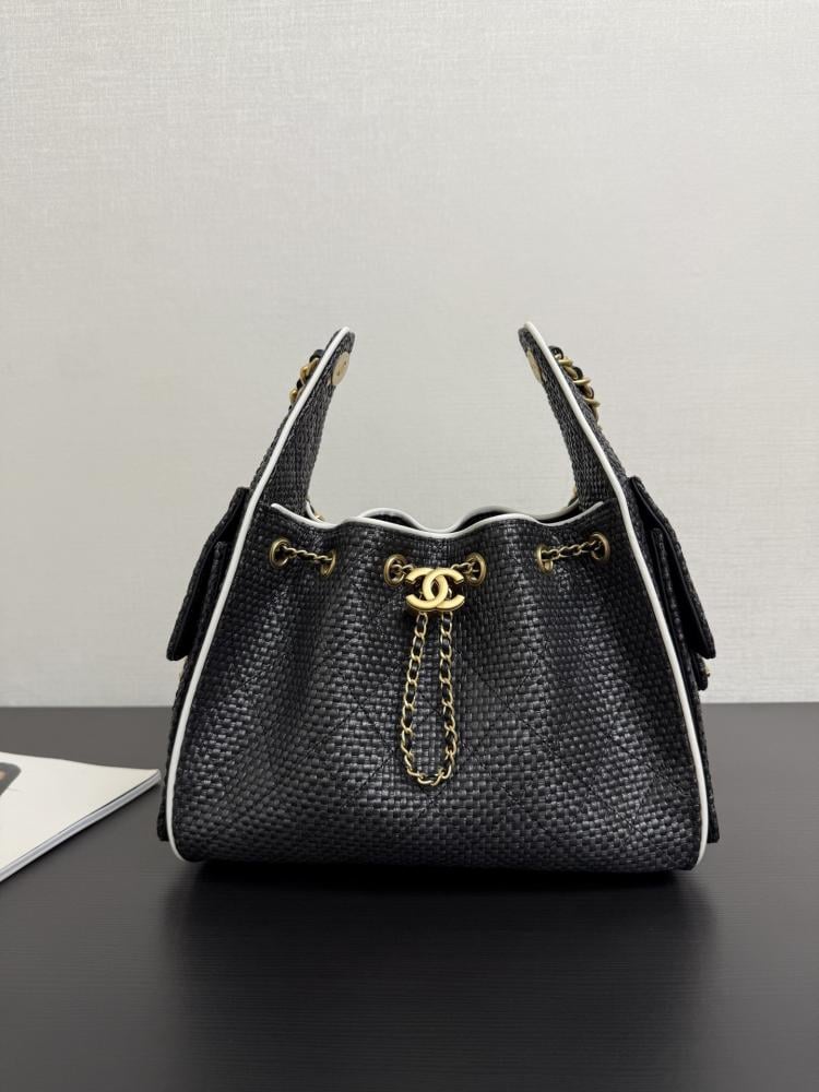 Chanel Quilted Drawstring Tote Bag