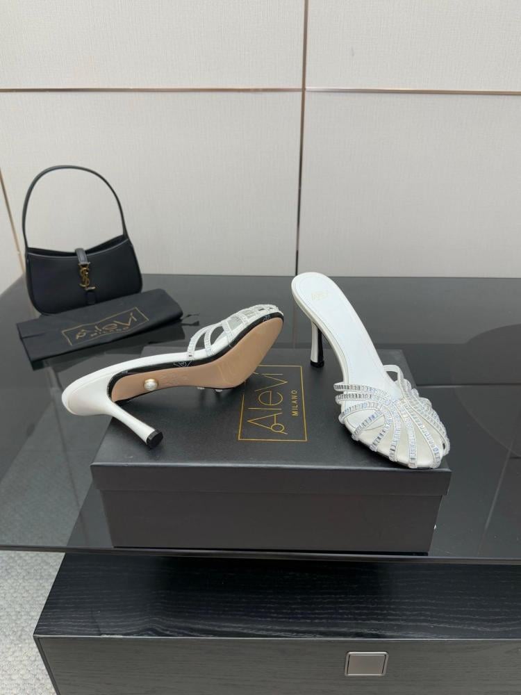 Alevì Milano Crystal-Embellished Mule Sandals (9cm) 35-39