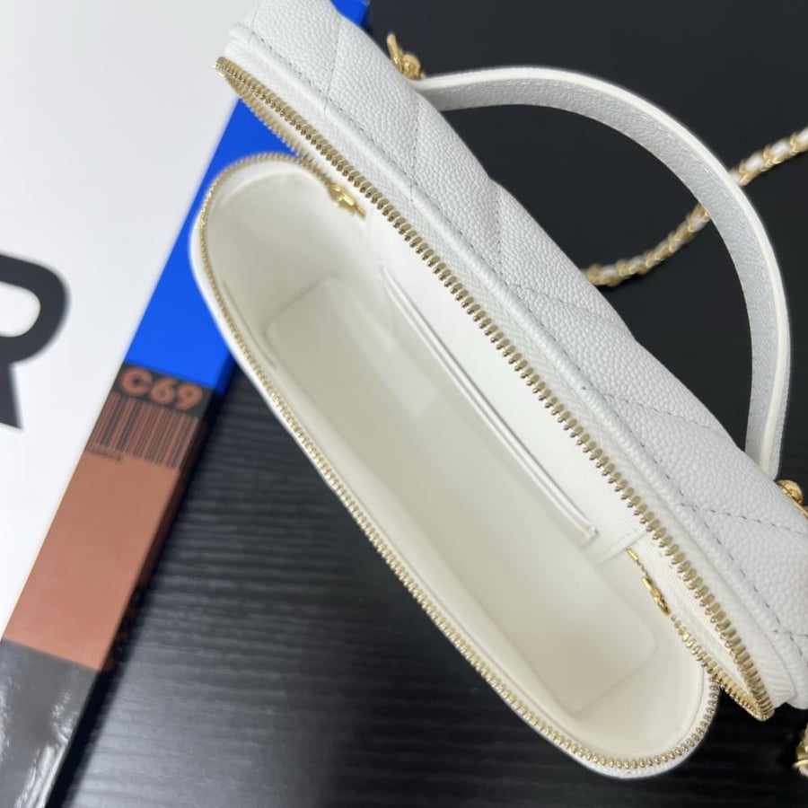 Chanel Quilted Grained Leather Vanity Case