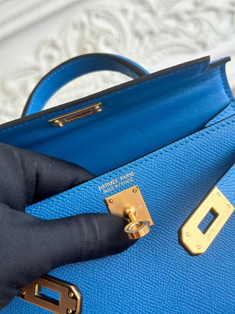 Hermes Mini Kelly II Bag 19cm - Cobalt Blue / Gold Hardware