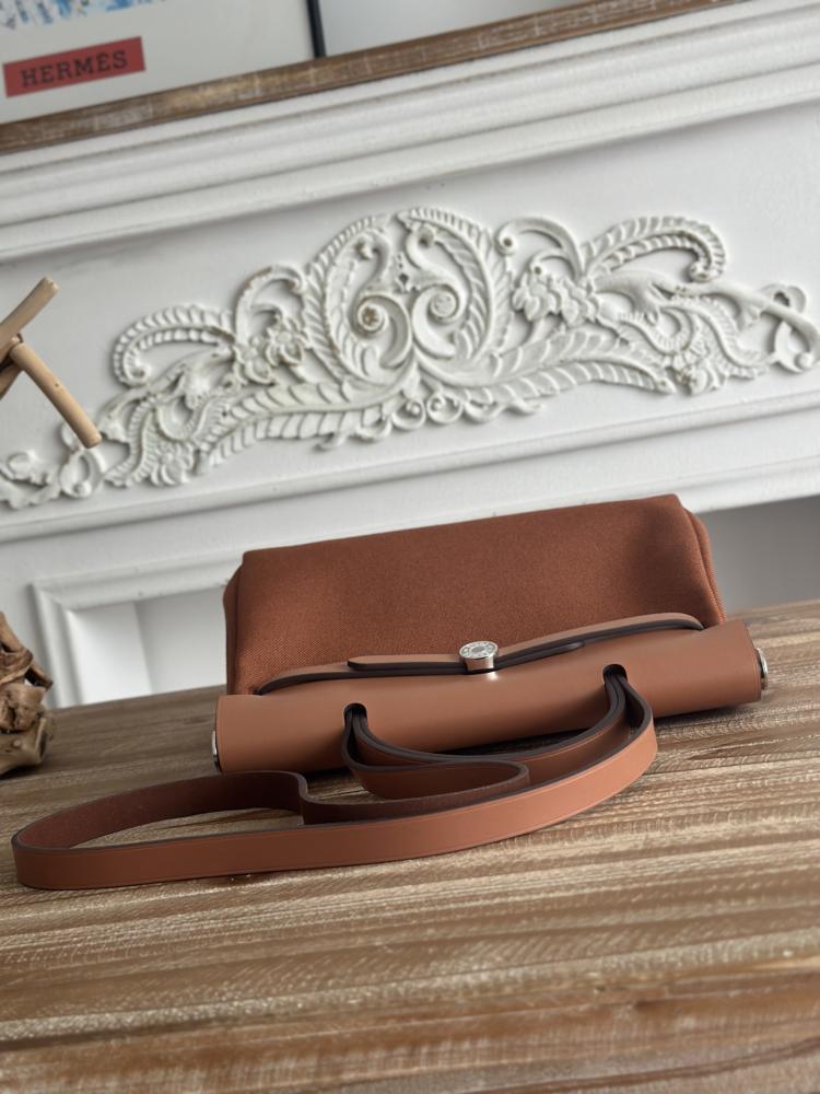 Hermes Herbag Zip Bag 31cm - Rust & Tan