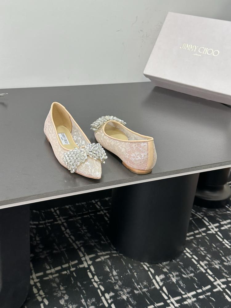 Jimmy Choo Embellished Pointed-Toe Flats 35-41