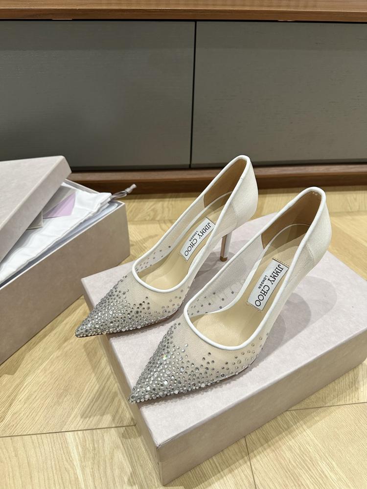 Jimmy Choo Crystal Embellished Mesh Pumps 35-41