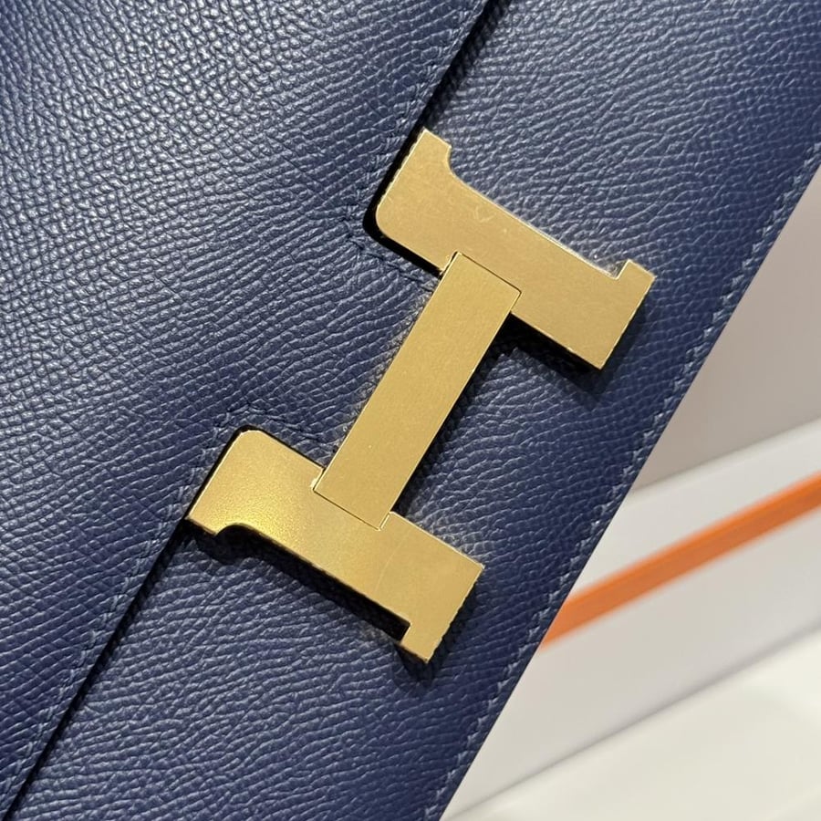 Hermes Constance Elan Bag 24cm - Navy / Gold Hardware