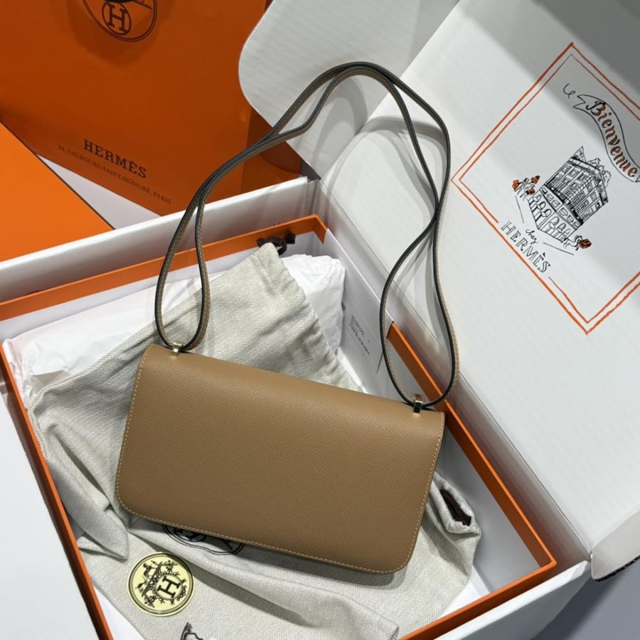 Hermes Constance Elan Bag 24cm - Taupe / Gold Hardware
