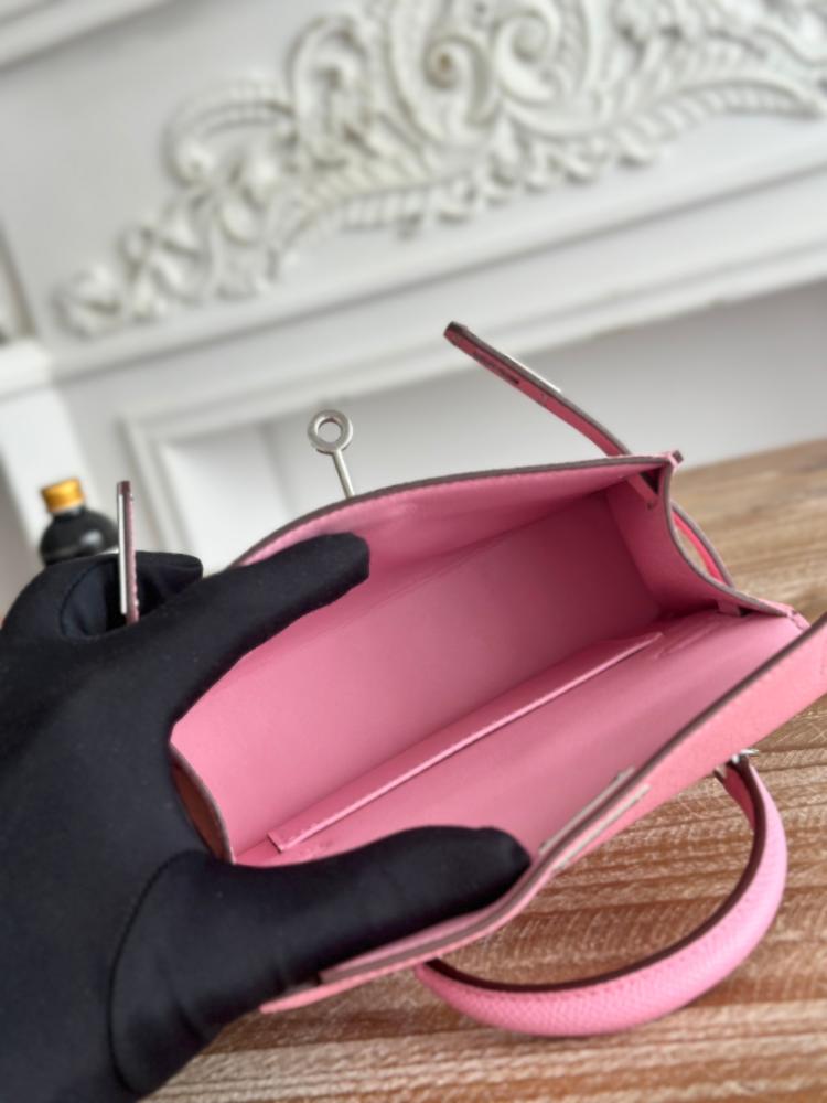 Hermes Mini Kelly II Bag 19cm - Pink / Silver Hardware