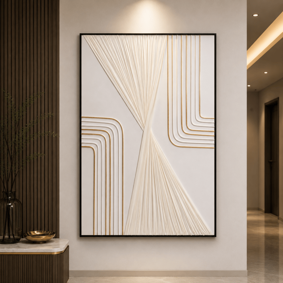 لوحة ديكور بإطار أسود مقاس 100 × 150 سم