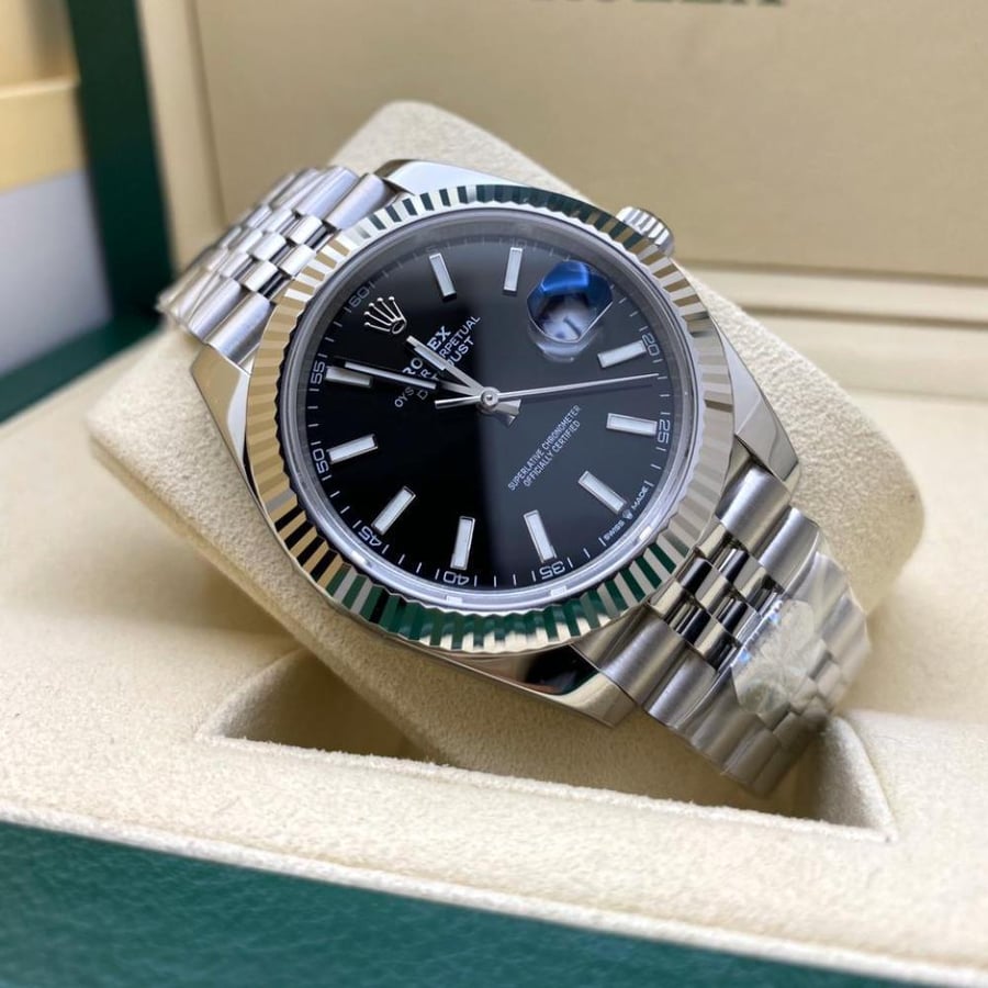 Rolex Datejust Black Dial Oyster Steel Watch