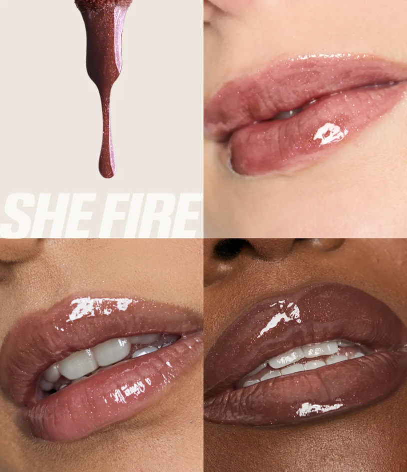 قلوس شفاه لامع فوكس فيلر اكسترا شاين من ماركة هدى بيوتي - SHE FIRE