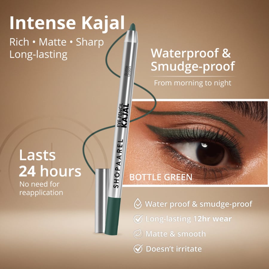 قلم كحل داخل العين اخضر كريمي مقاوم للماء كاجال من ماركة شوباريل - Bottle Green