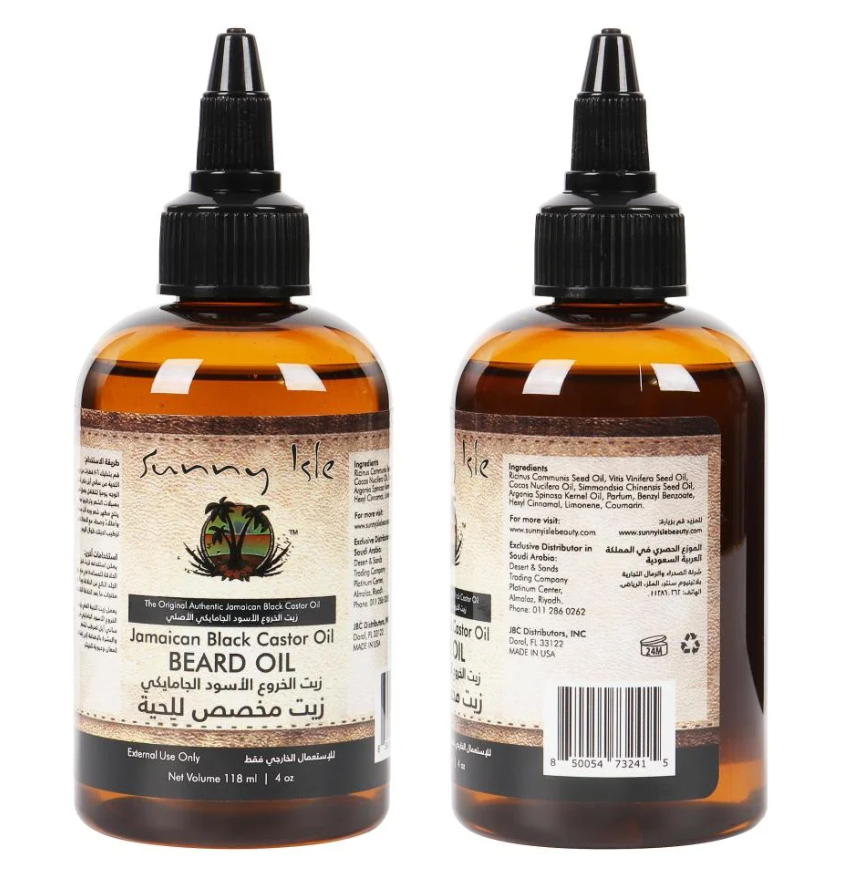 Oil for the beard with Jamaican black castor oil from Sunny Elle brand - 118 ml