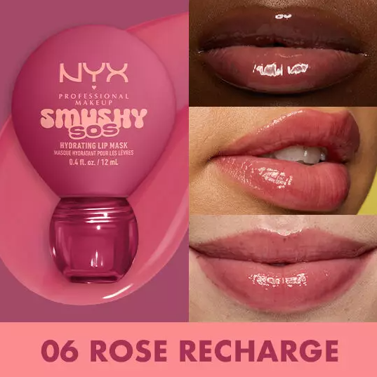مرطب شفاه سماشي إس أو إس من ماركة ان واي اكس - 06 ROSE RECHARGE