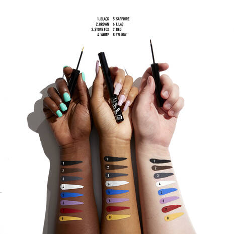 Liquid eyeliner brush waterproof resistant brown from the brand NYX