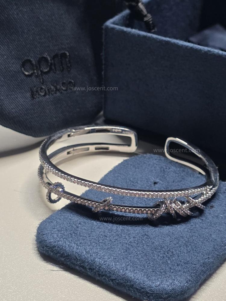 APM Monaco Bracelet Silver with Zirconia Rings