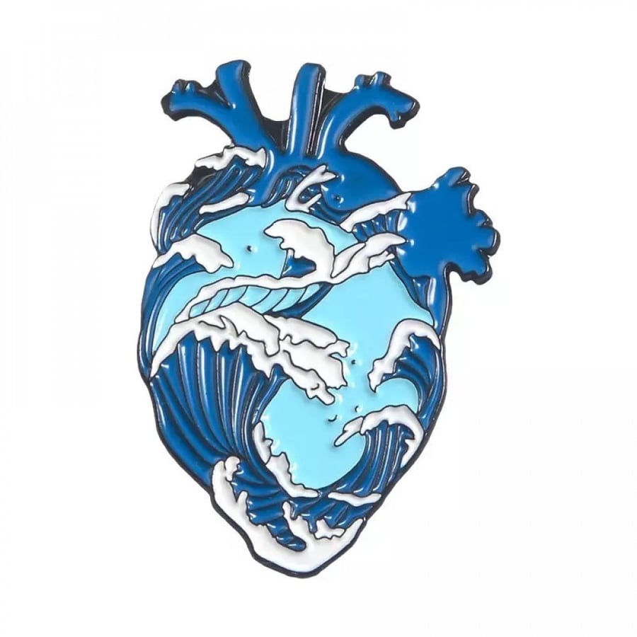 Heart badge with wave