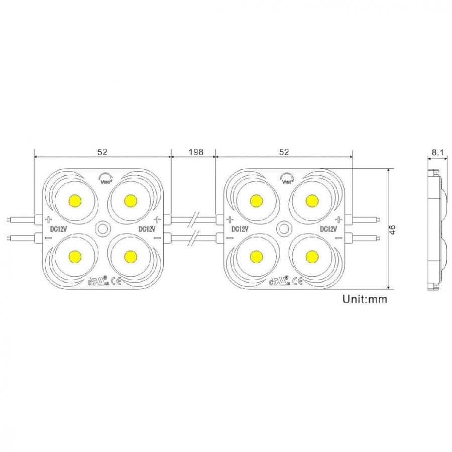 لمبة وحدات اربع عدسات