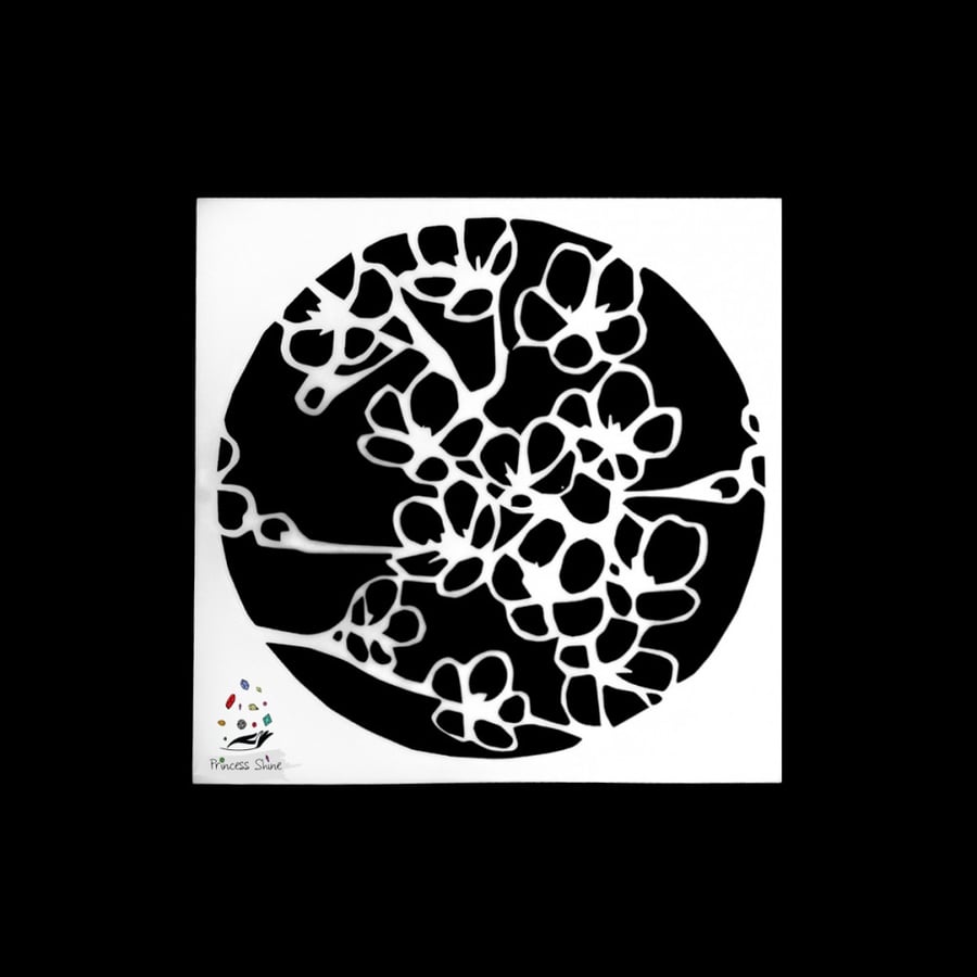 249 - ورق استنسل طبعة زهور 13سم * 13سم