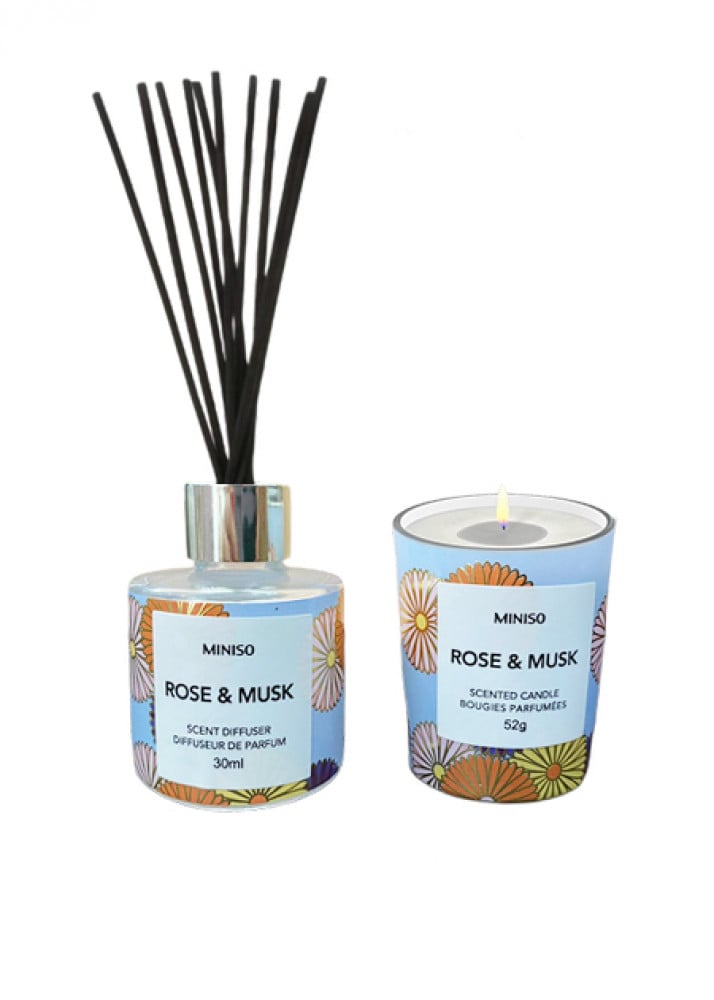 طقم شمع معطر - روز + مسك