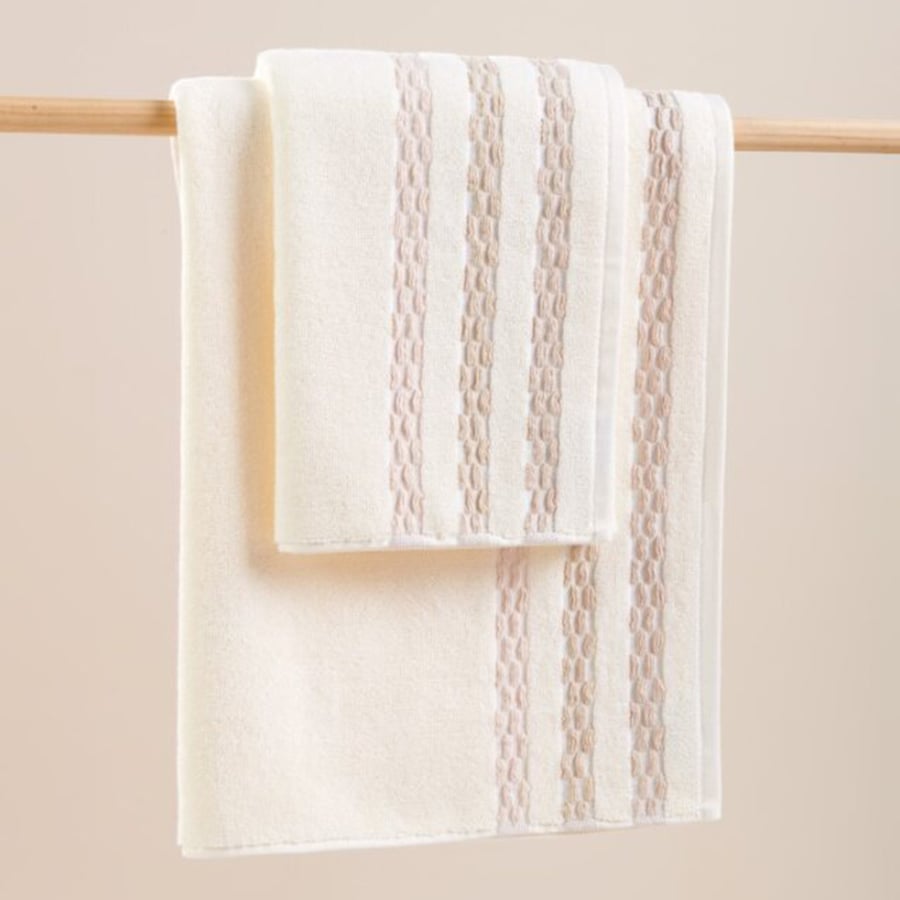 Cannon Jacquard Cotton Bath Towel 140×70 cm - Off-White