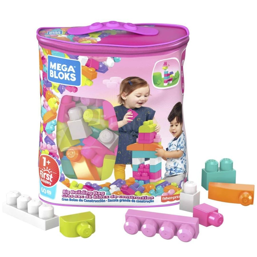 Mega Bloks 1st Builders Bldg Bag 60pcs Pink DCH54