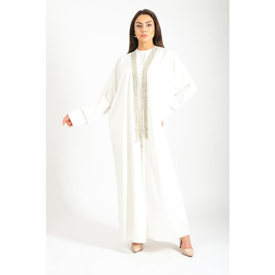 Londonella Women's Long Sleeves Abaya - White - 100243