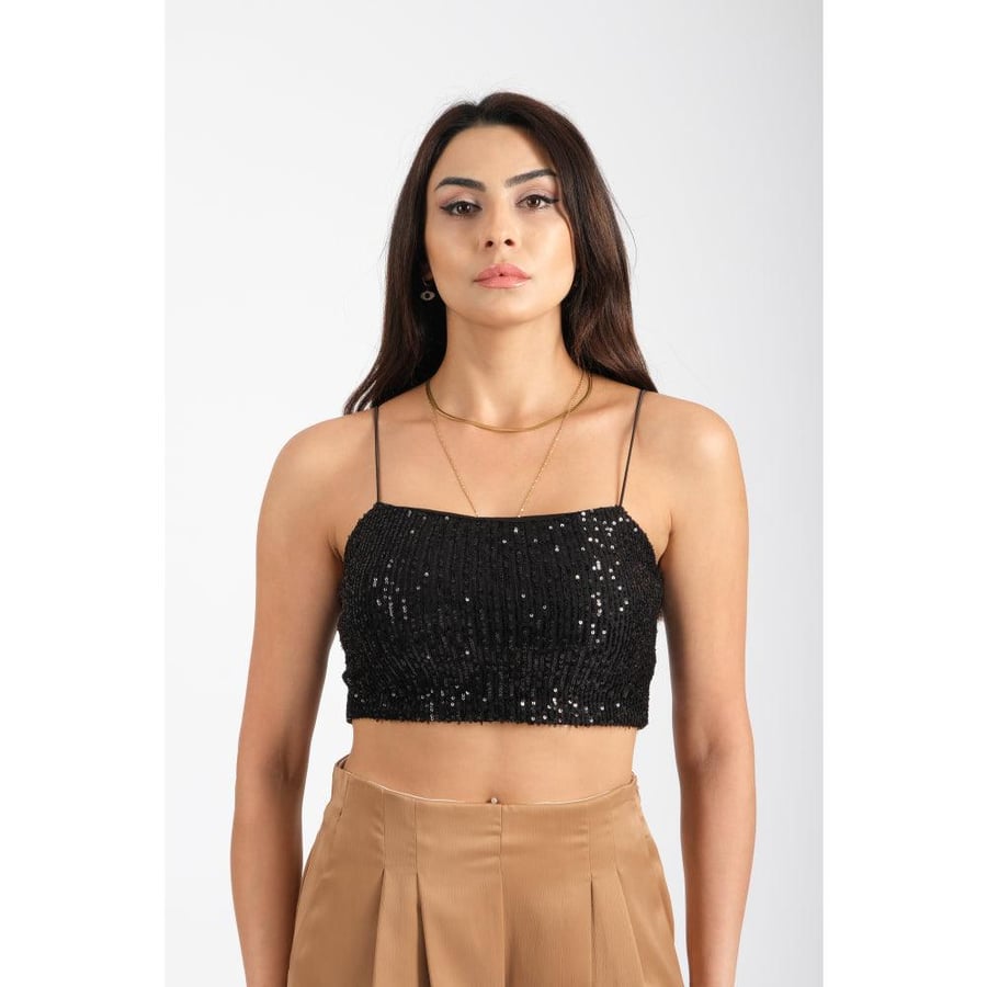 Londonella Cropped length Top - Black - 100181