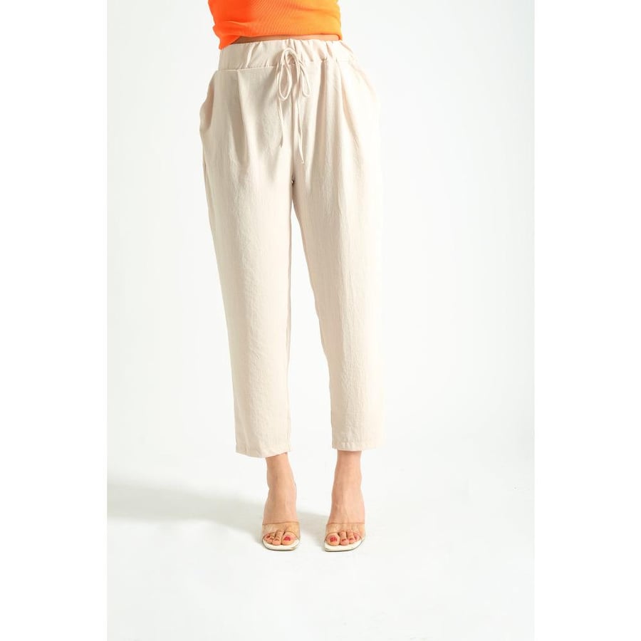 Londonella Women's Classic Wide Leg High-waisted Pants - Beige - 100237