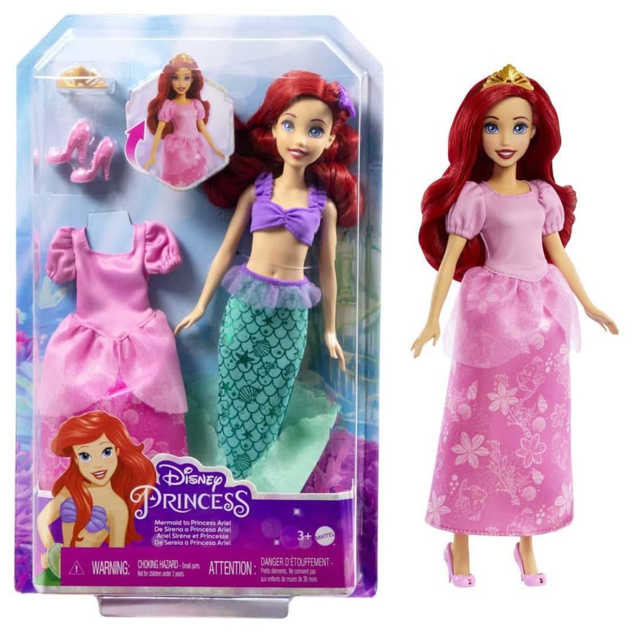 Disney Princess Toys, Ariel 2-In-1 Mermaid To Princess Doll HMG49