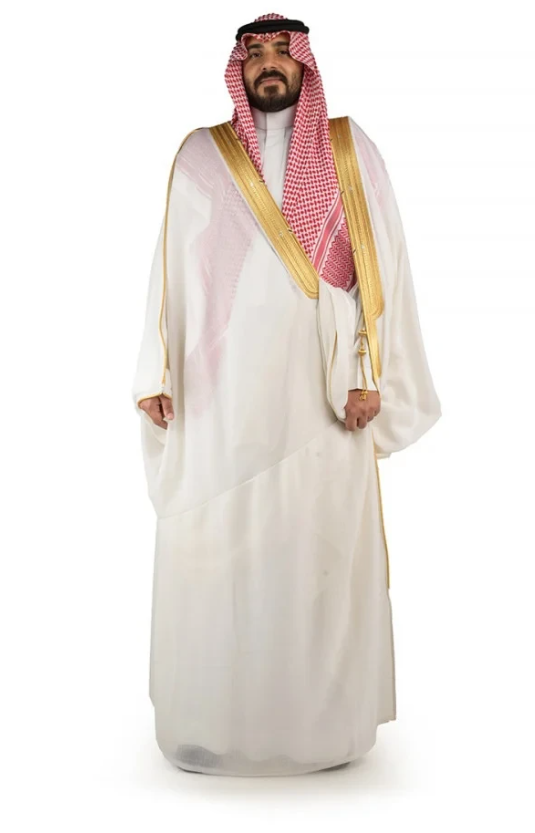 بشت ملكي غاط مصوف زري حر-أبيض