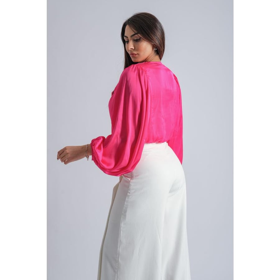 Londonella Satin Blouse - Fuchsia - 100177