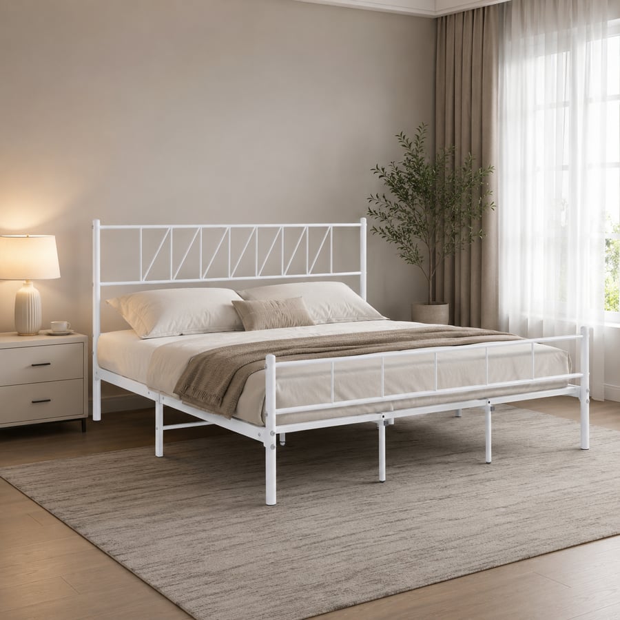 سرير حديد مقاس 180*200 WHITE 3930